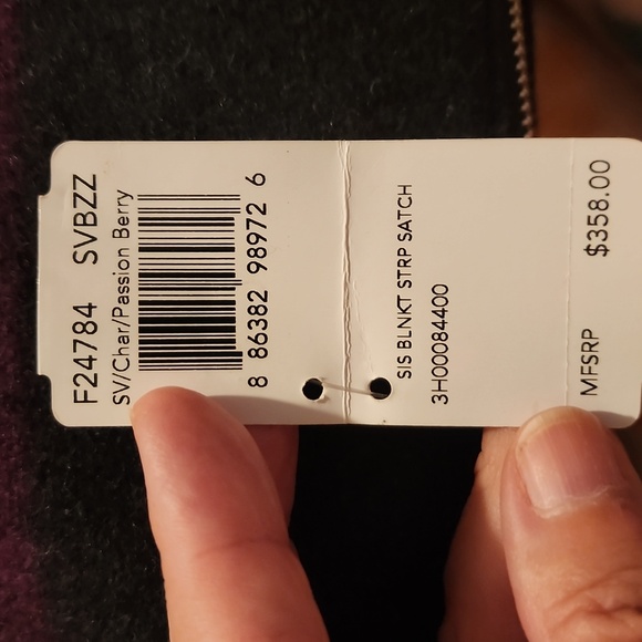 Coach NWT charcoal Passion Berry Purse Texture Feels Like Wool But Im Not Sure. - Picture 4 of 8